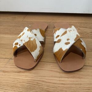 Seychelles cow print calf hair sandals